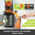 thumbnail image 4 of Syvio Cold Press Juicer, Juicer Machine with 4.3" Feed Chute, Slow Masticating Juicer for Fruits and Vegetables, Juice Maker with High Juice Yield, BPA-Free, Easy to Clean, Black, 4 of 8