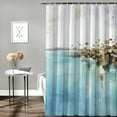 thumbnail image 2 of Fenyluxe Ocean Waves Pretty Shower Curtain Set 100% Polyester Fabric Bathroom Decor with Hooks 69x72, 2 of 7