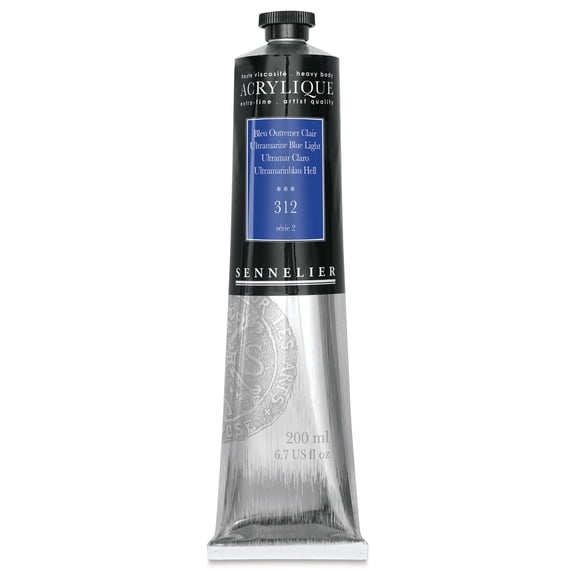Sennelier Extra-Fine Artist Acryliques - Ultramarine Blue Light, 200 ml tube