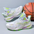 thumbnail image 4 of Bolognifi Men's Basketball Shoes High-Top Volleyball Non-Slip Lightweight Indoor Outdoor Sport Sneakers Fans - GREEN_5, 4 of 7