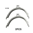 thumbnail image 2 of maskred 2x Sturdy And Durable Metal Purse Frame For Classically Vintage Kiss Clasp Lock silver 8.5CM 1Set, 2 of 6