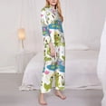 thumbnail image 3 of Fotbe Cartoon Frogs Pattern Long Sleeve Pajama Set for Women,Sleepwear Set,2-piece Loungewear Set,Soft PJs Comfy Nightwear with Pockets -Large, 3 of 7