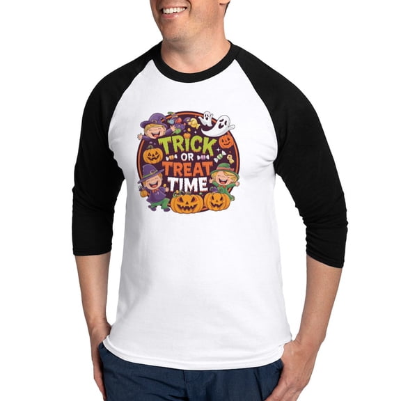 CafePress - Halloween Fun: Trick Or Treat Time - Cotton Baseball Jersey, 3/4 Raglan Sleeve Shirt