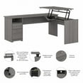 thumbnail image 3 of Pemberly Row 72W 3 Position Sit to St& L Shaped Desk in Gray - Engineered Wood, 3 of 6