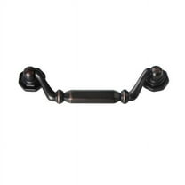 Utopia Alley Suffolk Pull Handle - Decorative Cabinet Drop Pull Handles- Vintage Cabinet Hardware with Hand Finished Oil Rubbed Bronze - Metal Drawer Pull Handle, 3.8" Center to Center