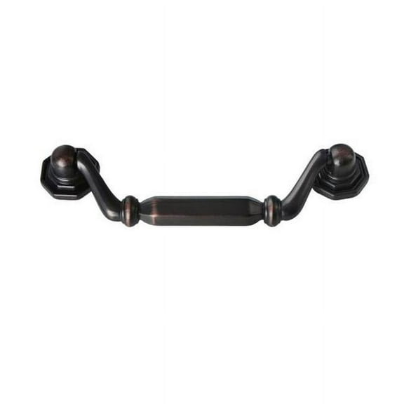Utopia Alley Suffolk Pull Handle - Decorative Cabinet Drop Pull Handles- Vintage Cabinet Hardware with Hand Finished Oil Rubbed Bronze - Metal Drawer Pull Handle, 3.8" Center to Center