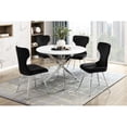 thumbnail image 3 of Faux Marble Topped Dining Table With Metal Legs, Ultra-modern 4 Option Round Covering And For Four People, 3 of 4
