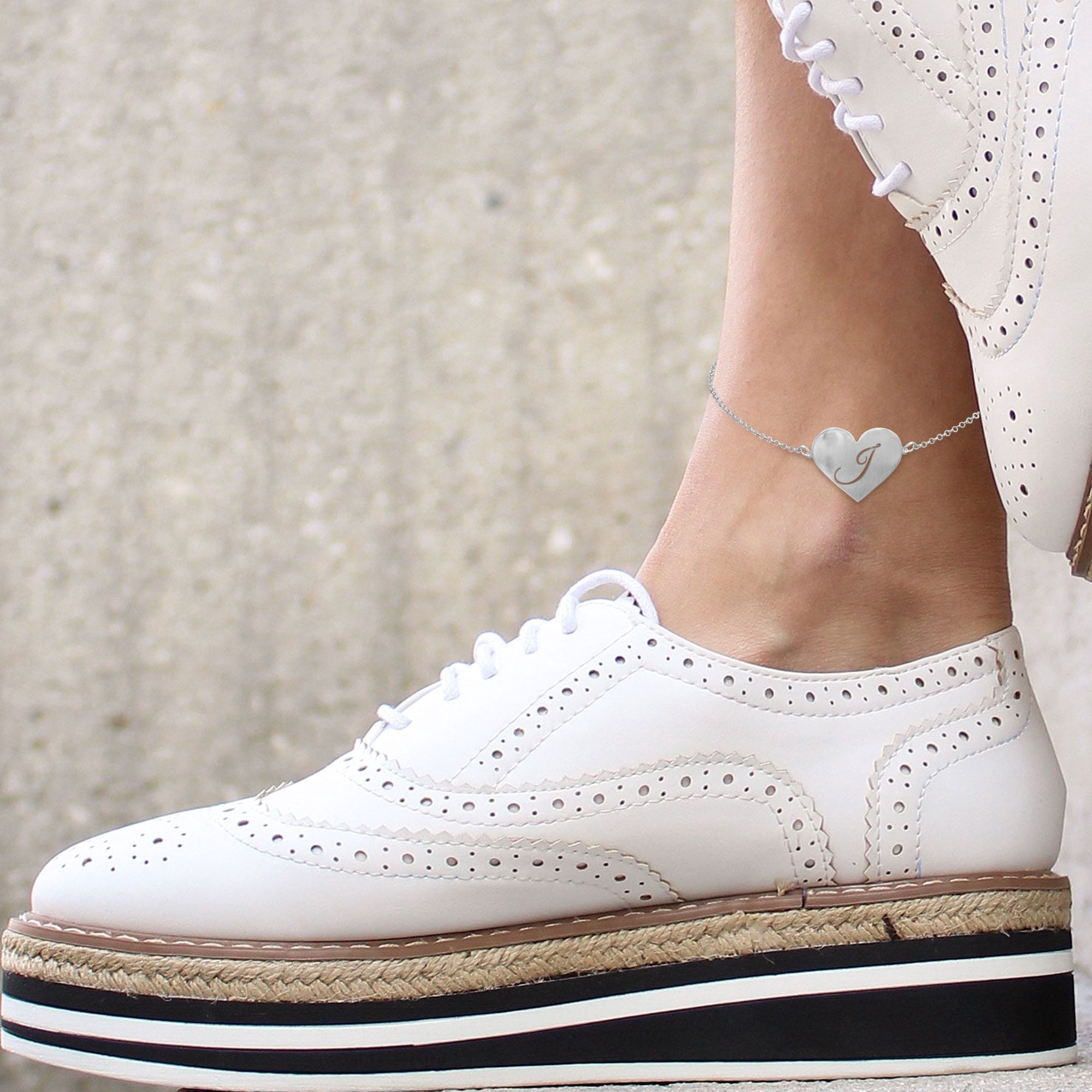 Initial Heart Anklet
