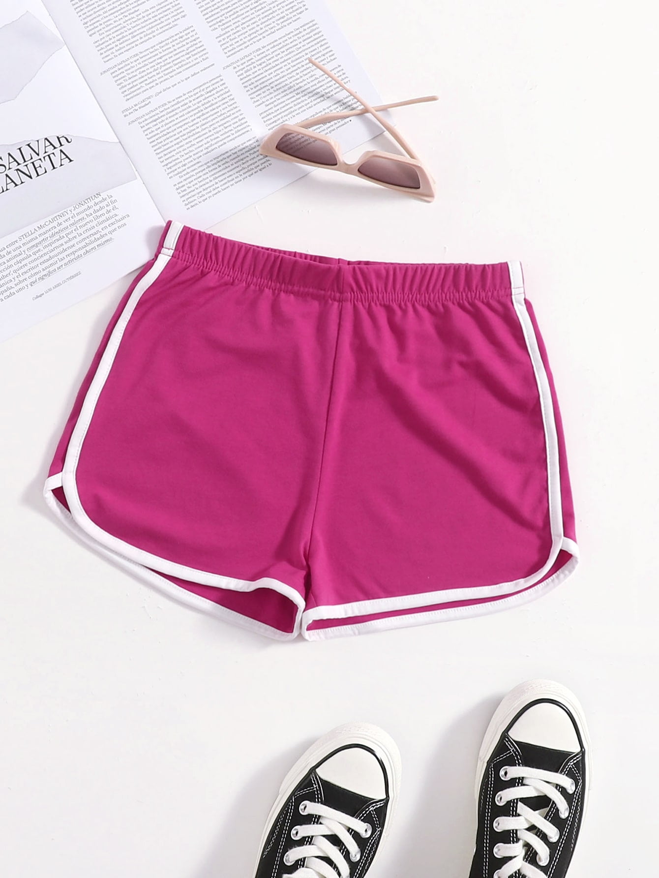 Women's Contrast Binding Track Shorts 