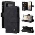 thumbnail image 1 of Case for Google Pixel 6 Pro 5G Cover Zipper Pocket Wallet Case Magnetic Protective - Black, 1 of 5