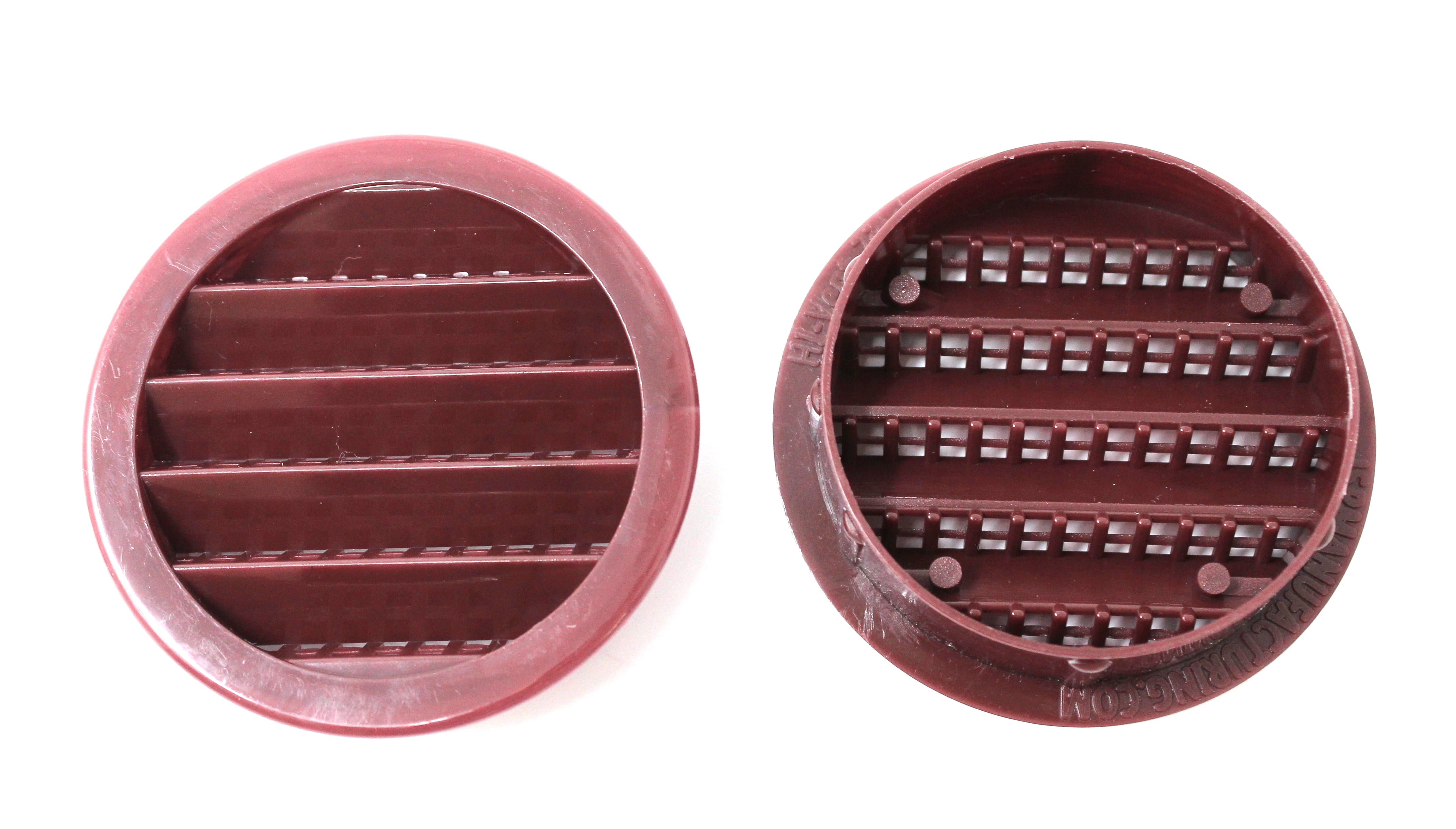 4 Pack 3" Brown Round Plastic Louver Soffit Air Vent