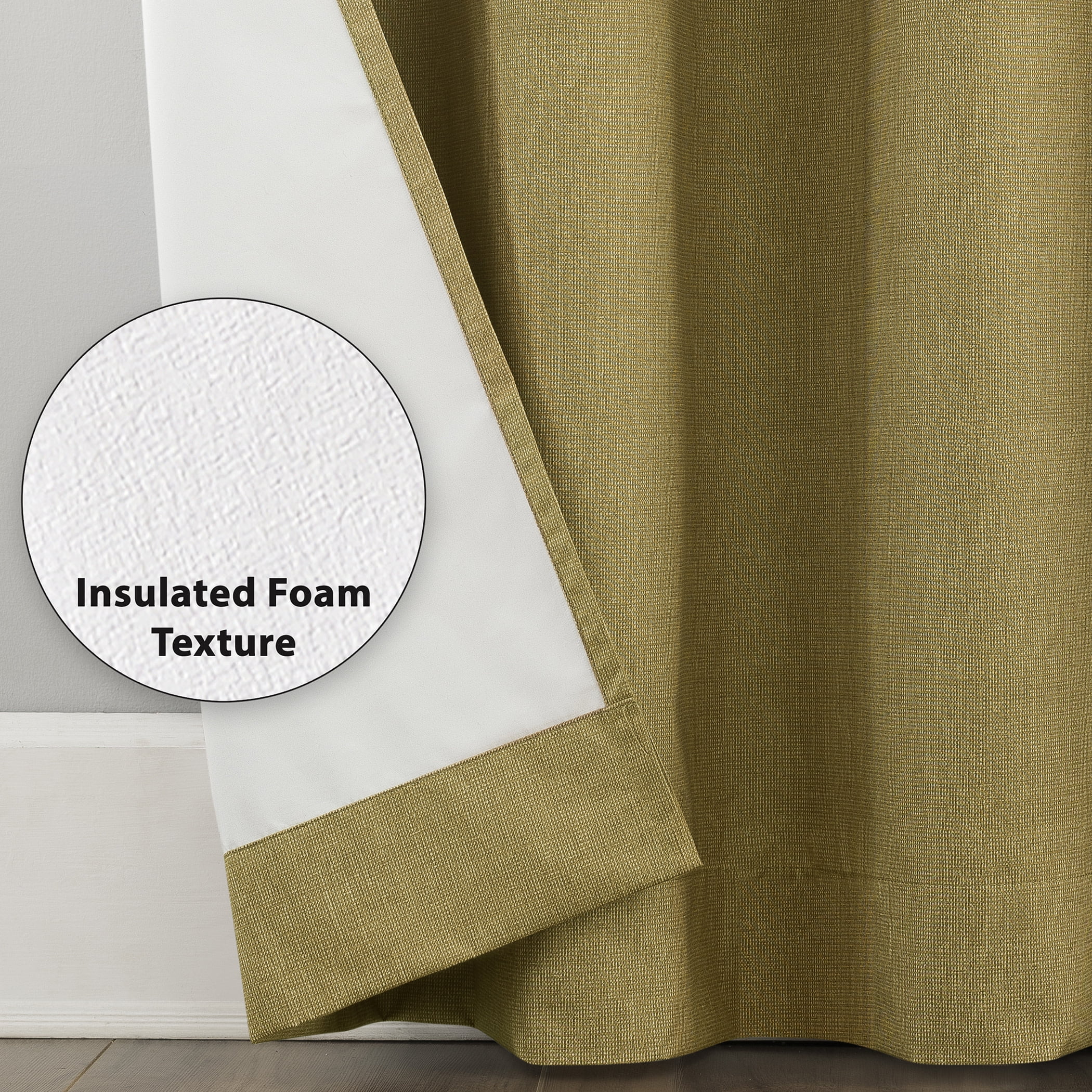 Sun Zero Duran Thermal Insulated 100% Blackout Grommet Curtain Panel, 50"X63", Gold