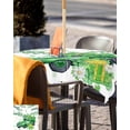 thumbnail image 5 of Fsddascl Green Truck St. Patrick's Day Outdoor Tablecloth - 54x54 Inch Square Dining Table Cover, Lucky Eucalyptus Leaves Waterproof Outdoor Table Cloth with Umbrella Hole & Zipper for Picnic/Patio, 5 of 7