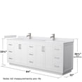 thumbnail image 6 of Wyndham Collection Miranda 84" Wood Double Bathroom Vanity in White/Nickel, 6 of 7