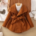 thumbnail image 3 of Toddler Baby Girl Wool Winter Coat Button Jacket Long Sleeve Solid Color Coat Warm Pea Coat Jacket Fall Baby Boy Girl Outwear for Toddler Kids Size 6-7, 3 of 7