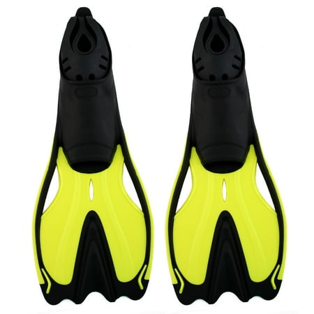 Floating Swim Fins - Swimming Diving Snorkeling Training Floating Fins Flippers Yellow Size XL Pair