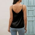 thumbnail image 4 of EHQJNJ Womens Tank Tops with Built in Bra Womens Spaghetti Strap V Neck Satin Camisole Sleeveless Soft Tank Top Womens Crop Tops Trendy Womens Tank Tops Loose Fit Petite, 4 of 7