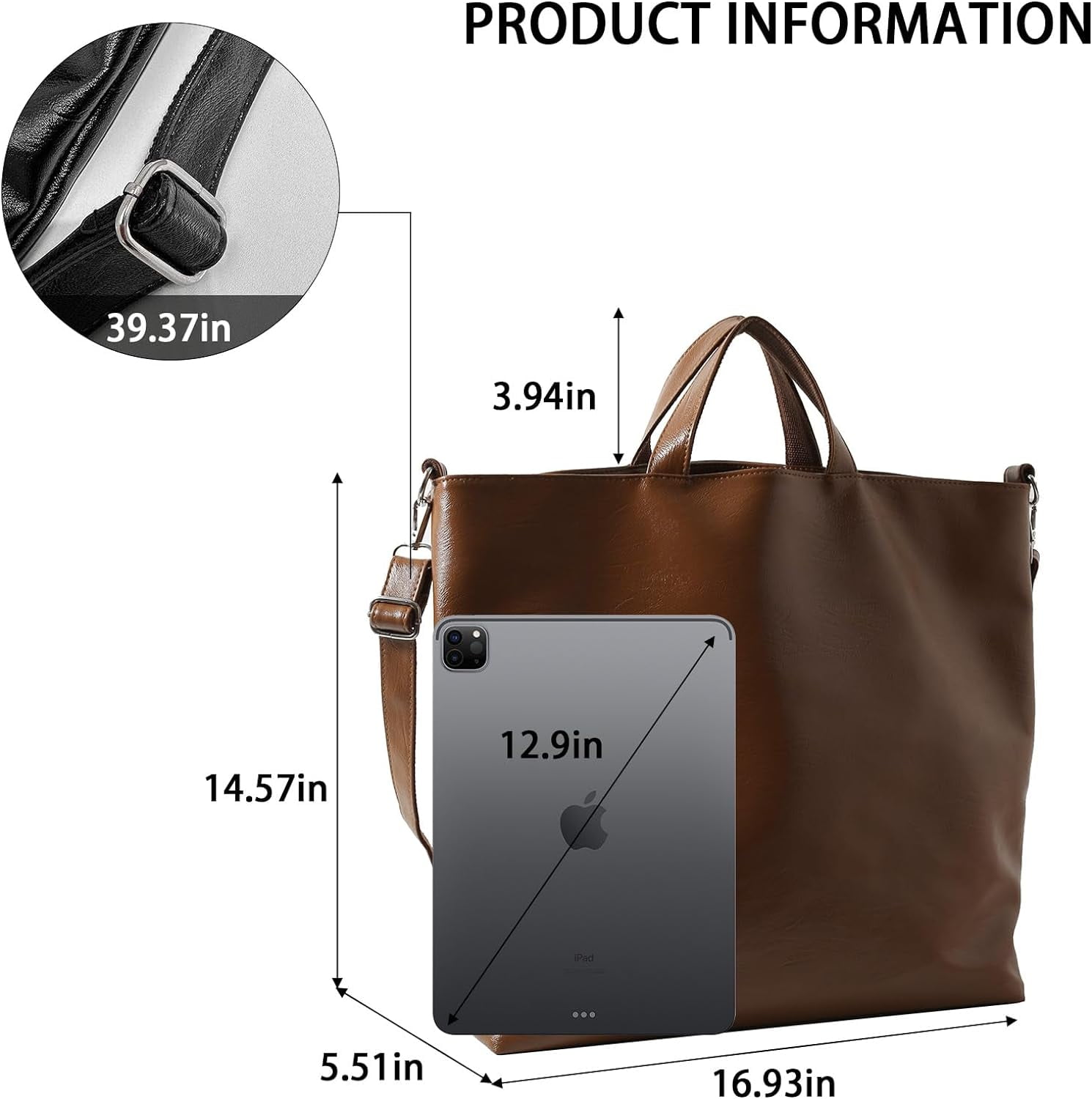 Kukuzhu Leather Tote Bag for Women, Large Tote Bags Trendy Designer Crossbody Purses Top Handles Shoulder Handbags