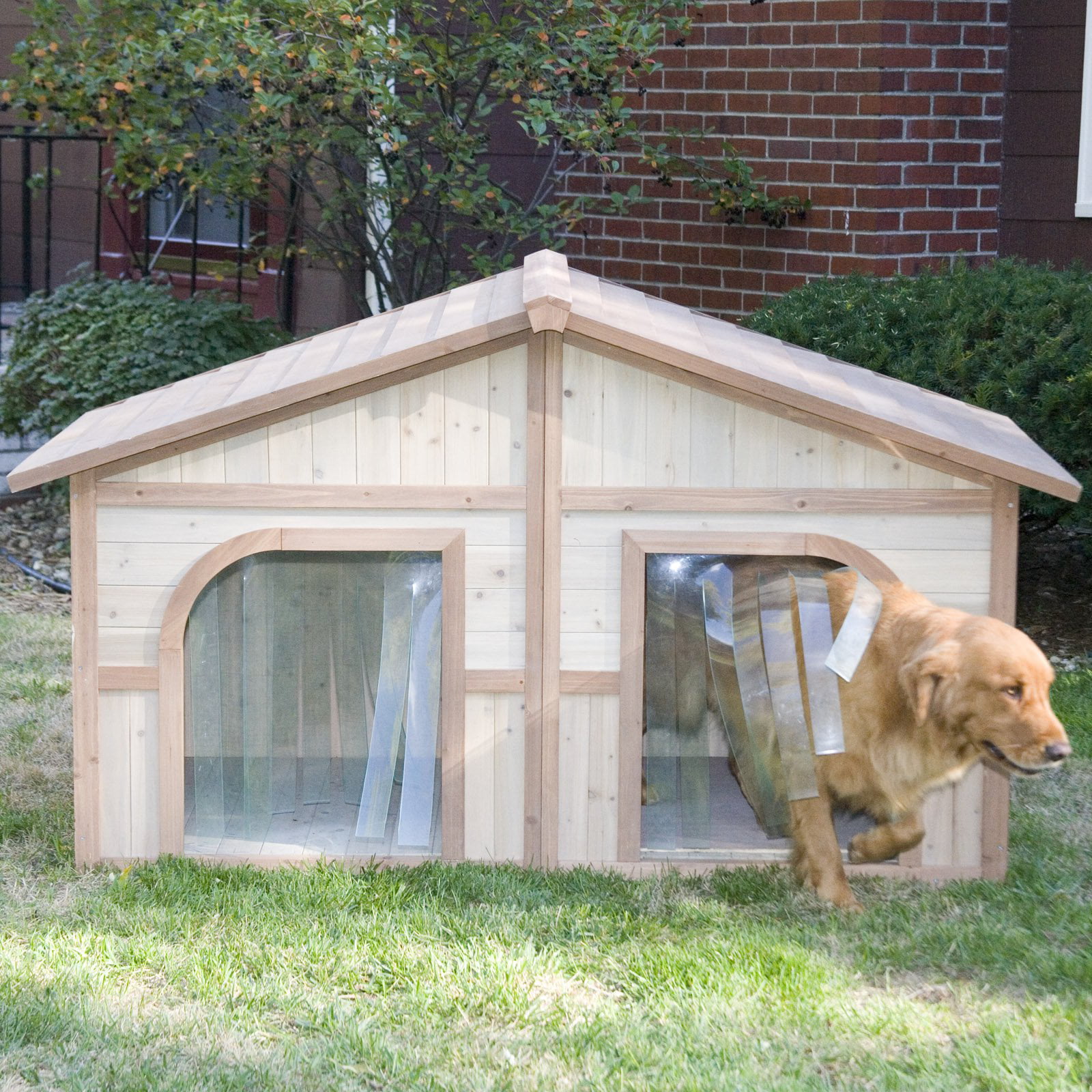 XL Dog House 2 Dogs Extra Large Kennel Wood Insulated 