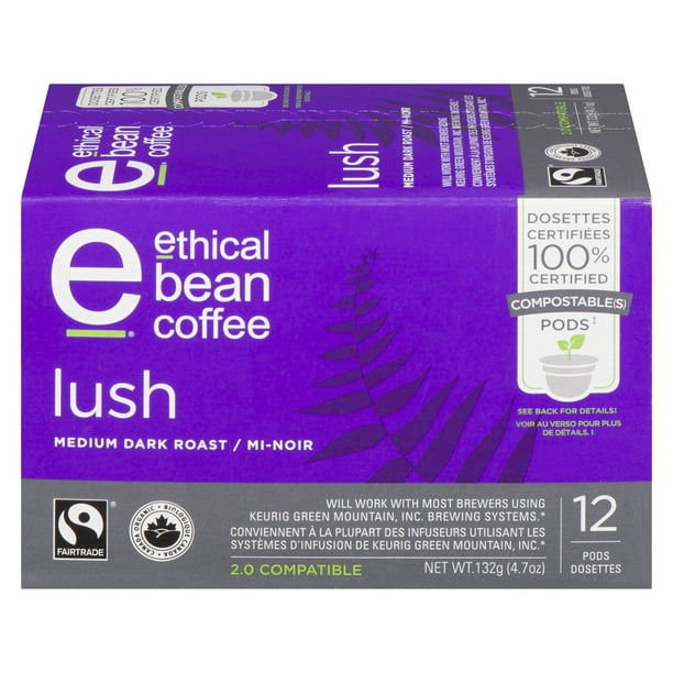 Dosettes de café Ethical Bean Coffee riche torréfaction mi-corsée compostables à 100 %