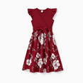 thumbnail image 3 of PatPat Robes pour Femmes Été Décontractées Robe d'Été à Empiècements Col à Revers Manches Volantées Midi Ceinturée Robes de Vacances, 3 of 7
