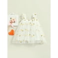 thumbnail image 2 of Qmyliery Toddler Kids Girls Princess Dress Daisy/Fruit Embroidery Sleeveless Sling Dress Summer Casual Mesh Tulle Fluffy Dress, 2 of 7