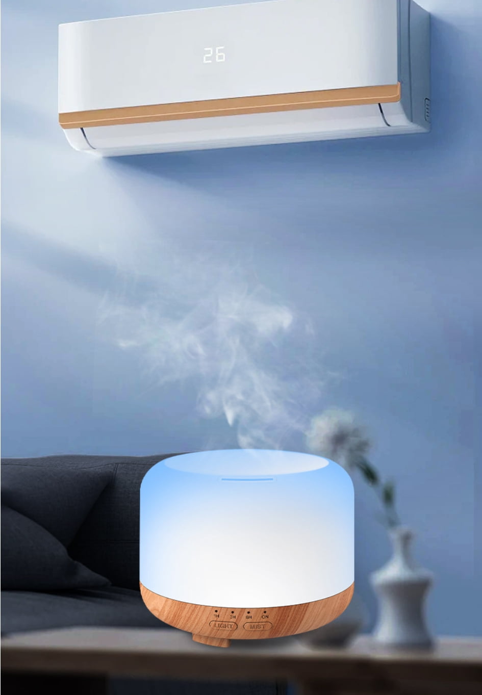 Portable Mini Humidifier, 300ml Small Cool Mist Humidifier, USB Personal Desktop Humidifier for Baby Bedroom Travel Office Home, Auto Shut-Off, 2 Mist Modes, Super Quiet, White