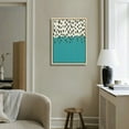 thumbnail image 2 of Nawypu  Framed Canvas Print Wall Art Black Dots with Teal Color Field Geometric Patterns Illustrations Modern Art Chic Relax/Calm Ultra for Living Room, Bedroom, Office - Natural, 2 of 4