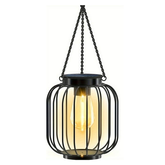 Solar Hanging Lanterns Outdoor-Waterproof Metal Solar Lights for Garden,Patio,Yard,and Pathway Decor,Warm White Solar-Powered Lanterns,2-Pack