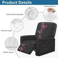thumbnail image 5 of FKELYI Butterfly Leopard Print Reclining Chair Slipcover 4 Pcs Stretch Recliner Cover Fitted Sofa Couch Cover with Pocket Anti-Dust Furniture Protector for Armchair, 5 of 7