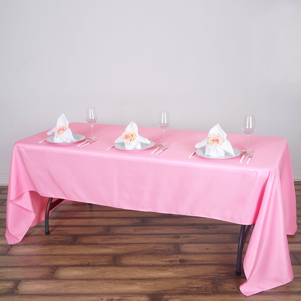 Efavormart 60x126" PINK Wholesale Linens Polyester Tablecloths Banquet