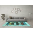 thumbnail image 3 of Ahgly Company Indoor Round Abstract Light Blue Contemporary Area Rugs, 7' Round, 3 of 4