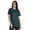Dark Teal Blue, variant on Plain Basic T-shirt With Patch Pocket Crew Neck Long Tee Top For Women