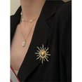 thumbnail image 1 of Stylish Outfit Sunbeam 18k Gold Plated Brooch Brass High Quality Brooches And Pin Women Statement Vintage Luxury Jewelry Hot Silver 18K Gold Plated, 1 of 5