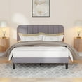 thumbnail image 2 of VECELO Full Size Bed Frame with Upholstered Adjustable Headboard, Wooden Slats Support/No Box Spring Needed, Dark Gray, 2 of 2