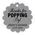 thumbnail image 1 of 100 PCS Personalized Baby Shower Favors Tags Custom Quote Thank You For Popping By Baby Shower Gift Hang Tags, 1 of 1