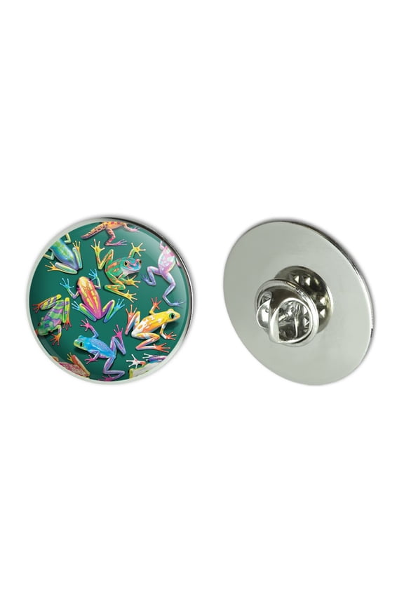 Rainforest Tree Frogs Rainbow Sticky Fingers Metal 1.1" Tie Tack Hat Lapel Pin Pinback