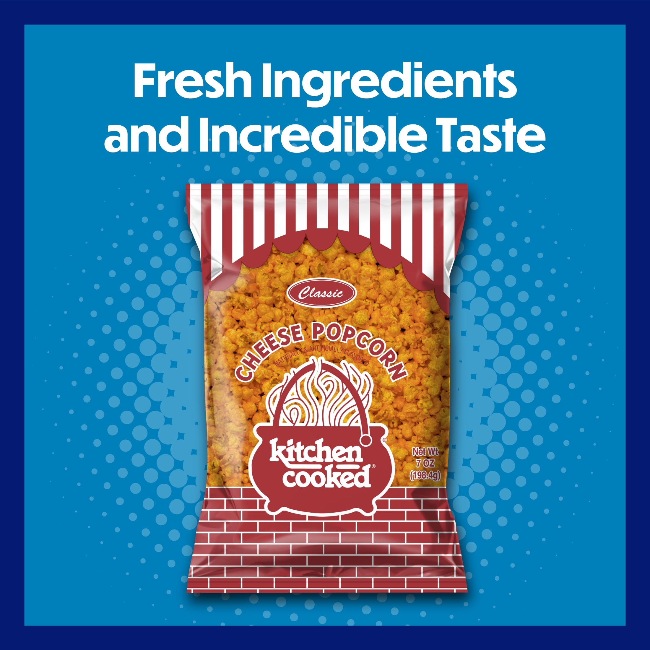 Kitchen Cooked Classic Cheese Popcorn, Gluten-Free, 7 oz Bag
