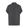 thumbnail image 5 of WTOBBY Men's Casual Short-Sleeve Shirt with Collar and Buttons Solid Color, Lightweight, Breathable, and Versatile Stylish Top for Men, Perfect for Business, Casual,Black XL, 5 of 6