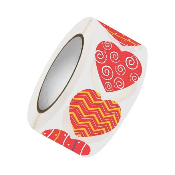 Pegatinas de San Valentín de 500x0,98 pulgadas, calcomanías, pegatinas decorativas para álbumes de recortes, etiquetas para regalos, tarjetas, sobres, Rojo