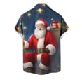 thumbnail image 4 of Mens Shirts Casual Short Sleeve Button Down Collar Christmas Print Summer Polyester for Men, 4 of 4