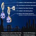 thumbnail image 2 of Gem Stone King 925 Silver and 10K Yellow Gold Blue Tanzanite and White Lab Grown Diamond Dangle Earrings for Women | 1.57 Cttw | Gemstone December Birthstone | Pear Shape 8X6MM, 2 of 6