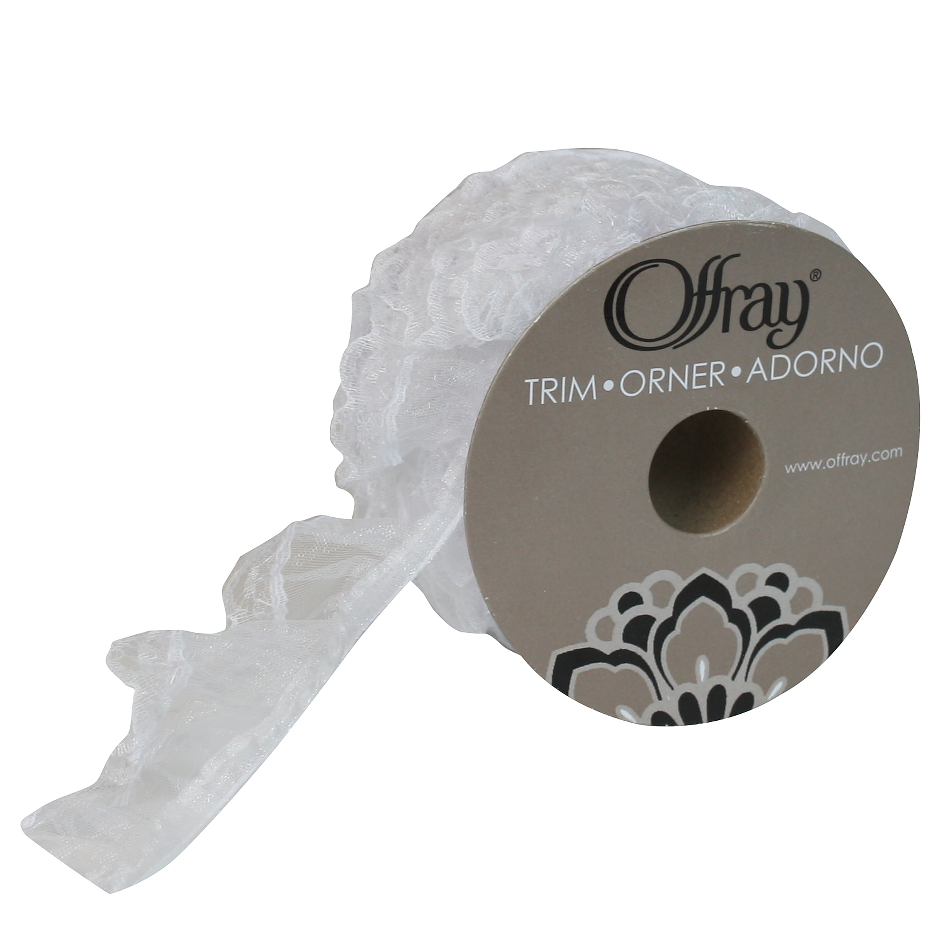 Simplicity Trim, White 1 5/8 inch Sheer Pleated Fringe Trim Great for Apparel, Home Decorating, and Crafts, 3 Yards, 1 Each