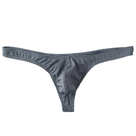 

AnuirheiH Men s Lingerie Low Waist Silk Mesh Breathable Thong Sexy Underpanties Clearance Under $10