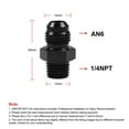 thumbnail image 2 of 2pcs Aluminum Straight Adapter AN6 to 1/4NPT Fitting for Water/Fluid/Oil Hose, 2 of 7