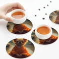 thumbnail image 6 of Bingfone Vintage Maple Leaf Meditating Chihuahua Leather Drinks Coasters with Set of 6,Suitable for Home Kitchen,Coffee Cup Coasters Home Gift, 6 of 7