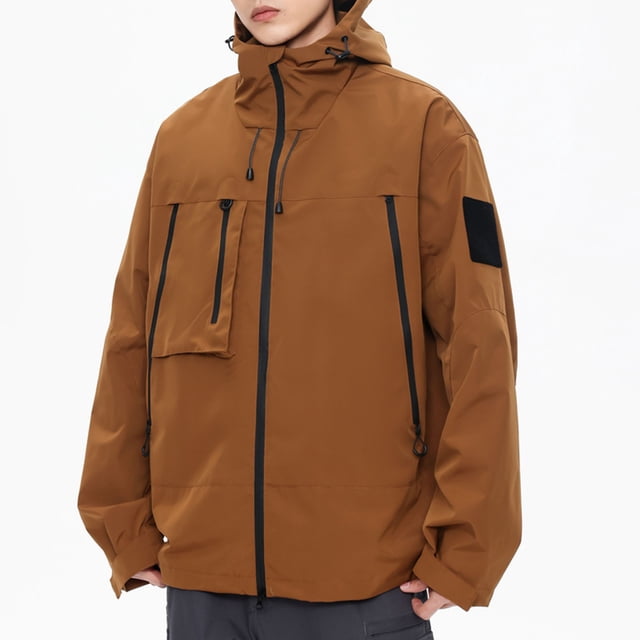 RXIRUCGD Veste Décontractée Ample pour Hommes à Manches Longues avec Capuche, Café, Taille : 3TG