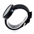 thumbnail image 3 of SA106 Hip Hop Minimal Clean Modern Silicone Buckle Band Round Analong Quartz Watch Black, 3 of 4