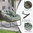 thumbnail image 4 of Villeston Outdoor Rattan Rocking Chair, Striped Upholstery, Olive, 4 of 10