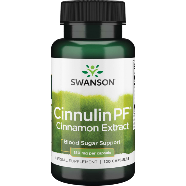 Swanson Cinnulin Pf Cinnamon Extract 150 mg 120 Capsules.